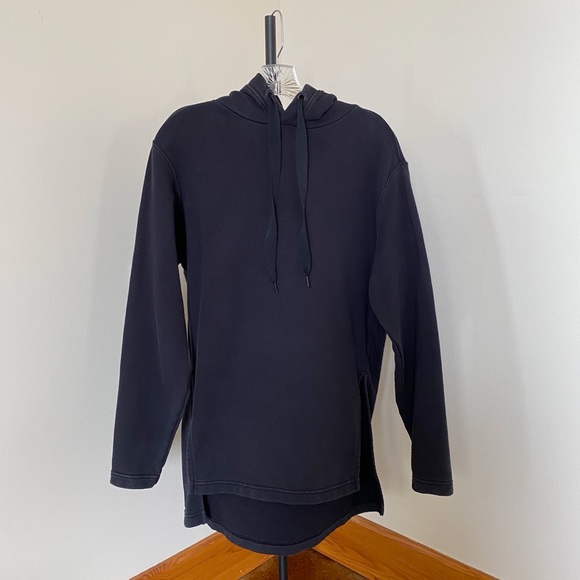 Athleta Yogi High-Low Oversized Hoodie Sweatshirt Black XS - Picture 3 of 13